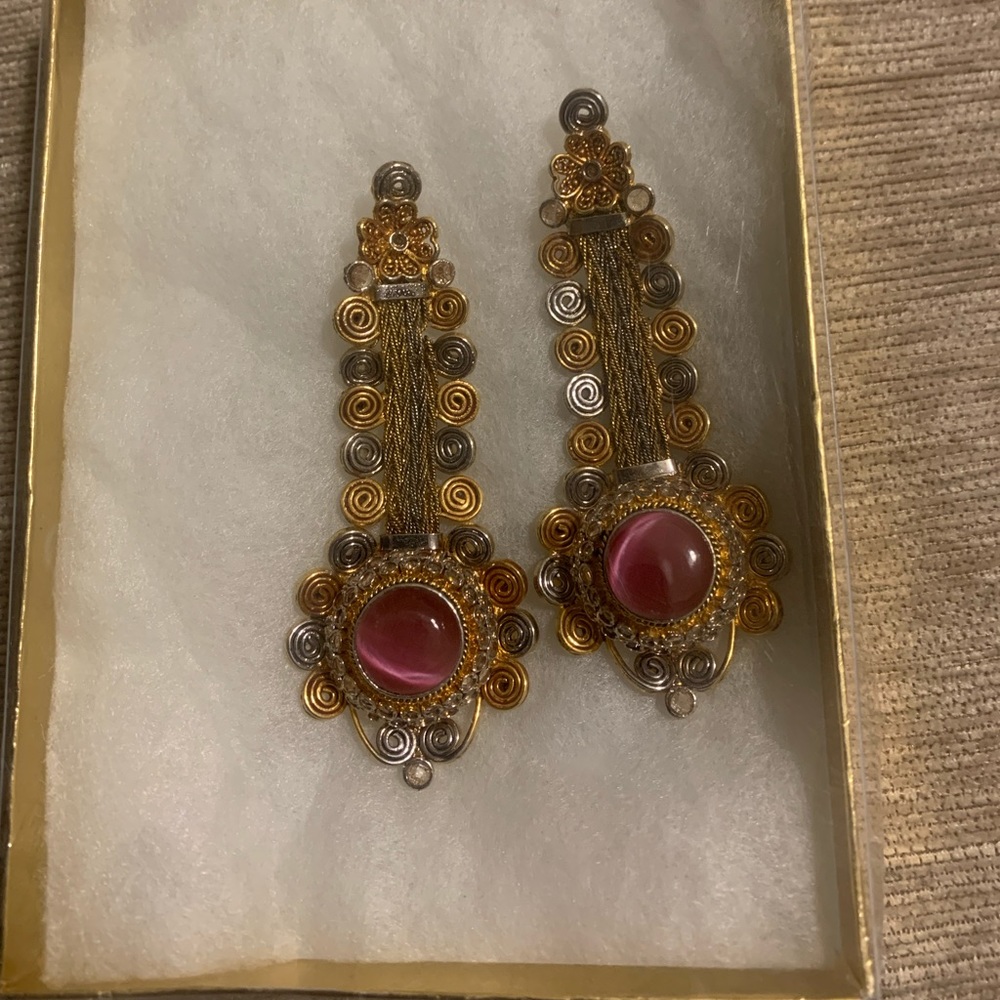 Traditional pink Indian/Pakistani earrings